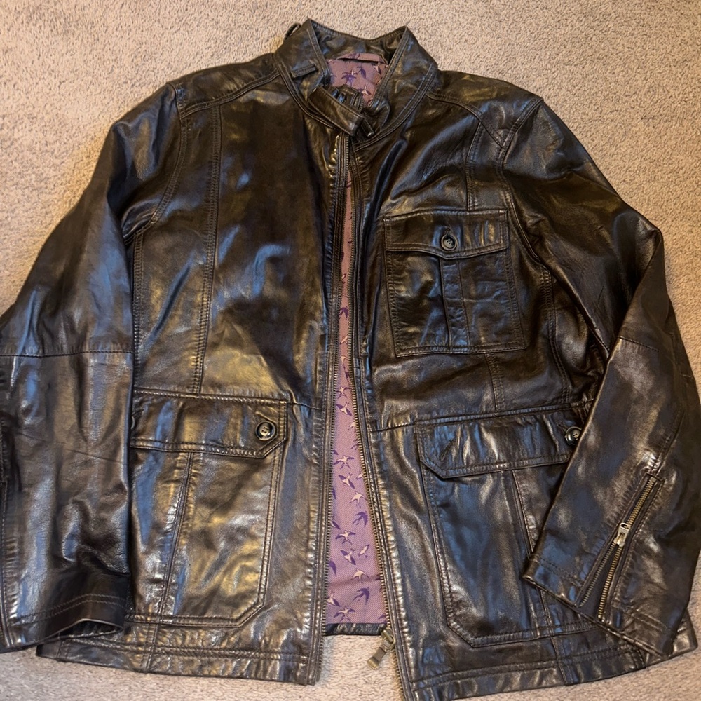 Ted baker leather jacket sz 7